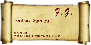 Fontos György névjegykártya